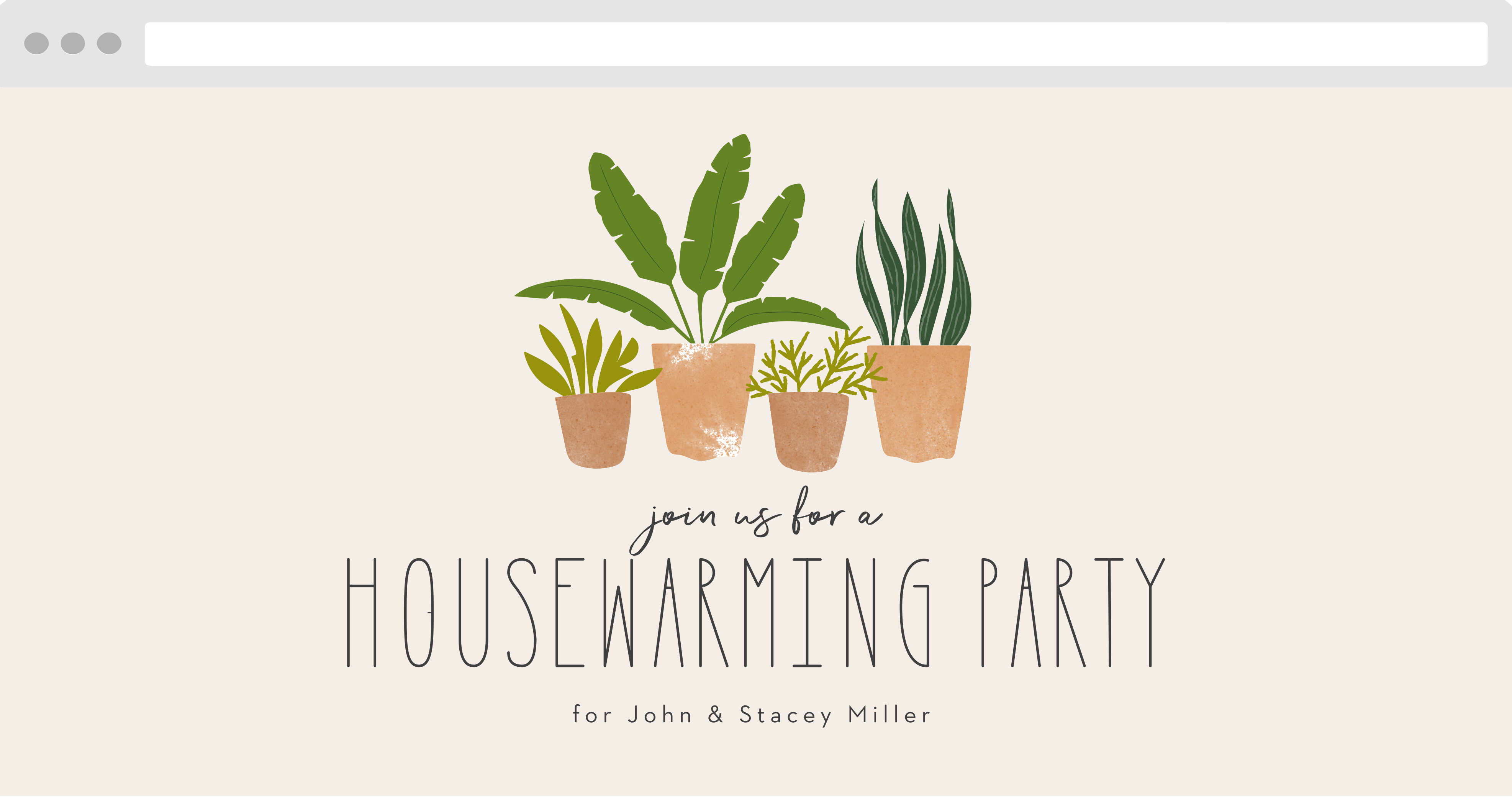 Potted Plants Housewarming Website