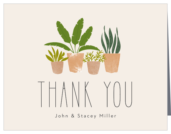 Our Potted Plants Housewarming Thank You Cards are the perfect way to show appreciation for the support of your loved ones for your housewarming celebrations!