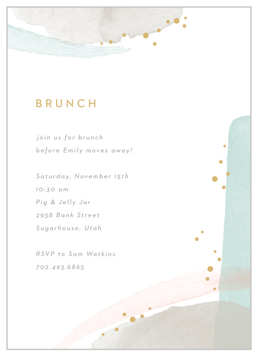 Gather close friends and family together for a farewell party before your move with our Paint Splatters Moving Announcements. 