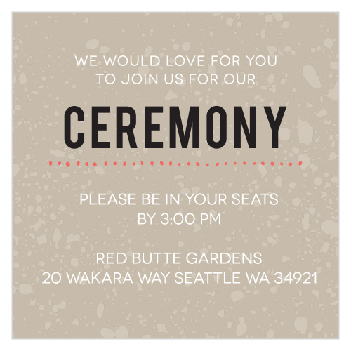 Invite your guests to your ceremony with this ceremony card.
