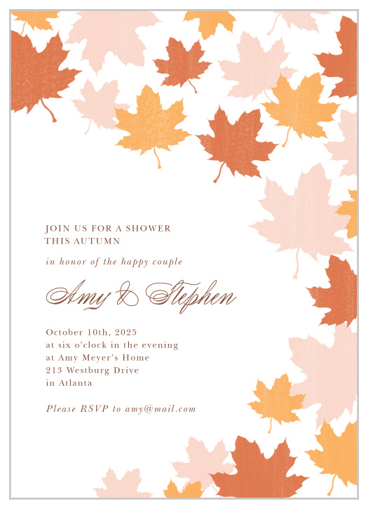 Customize this Fall Fun Bridal Shower Invitation with all your favorite colors and even change the font to your liking!