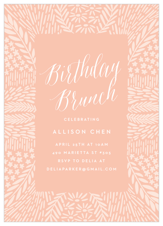 Our Garden Brunch Adult Birthday Invitations are the perfect way to surround yourself with your loved ones for your birthday celebrations!