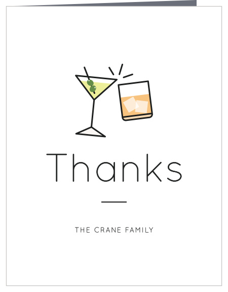 Let your guests know how appreciative you are of them with our Party Drinks Thank You Cards!