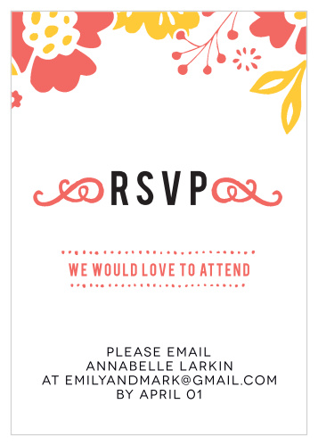 Obtain your guests' attendance status by sending out these Flowering Love Response Cards!  
