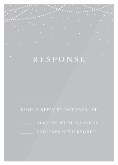 Get a headcount of who will be attending your wedding with our Light and Lantern Clear Response Cards. 