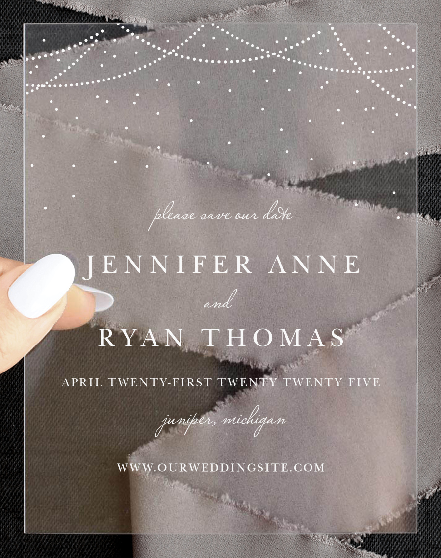 Light & Lantern Clear Save the Date Cards