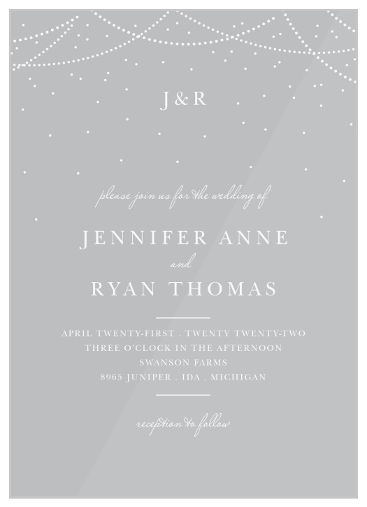 Our Light and Lantern Skyline Clear Wedding Invitations are perfect for bringing your close friends and family together to celebrate your big day!