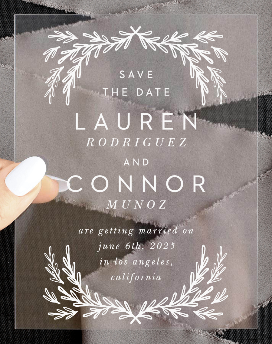 Gilded Frame Clear Save the Date Cards