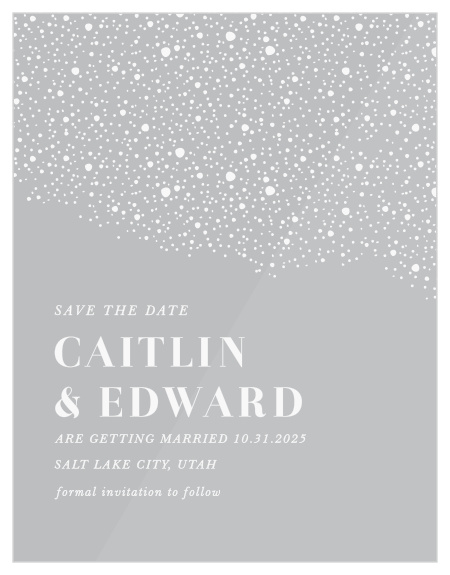 Be sure your loved ones will mark their calendars for your special day with our Gothic Halloween Clear Save-the-Date Cards. 