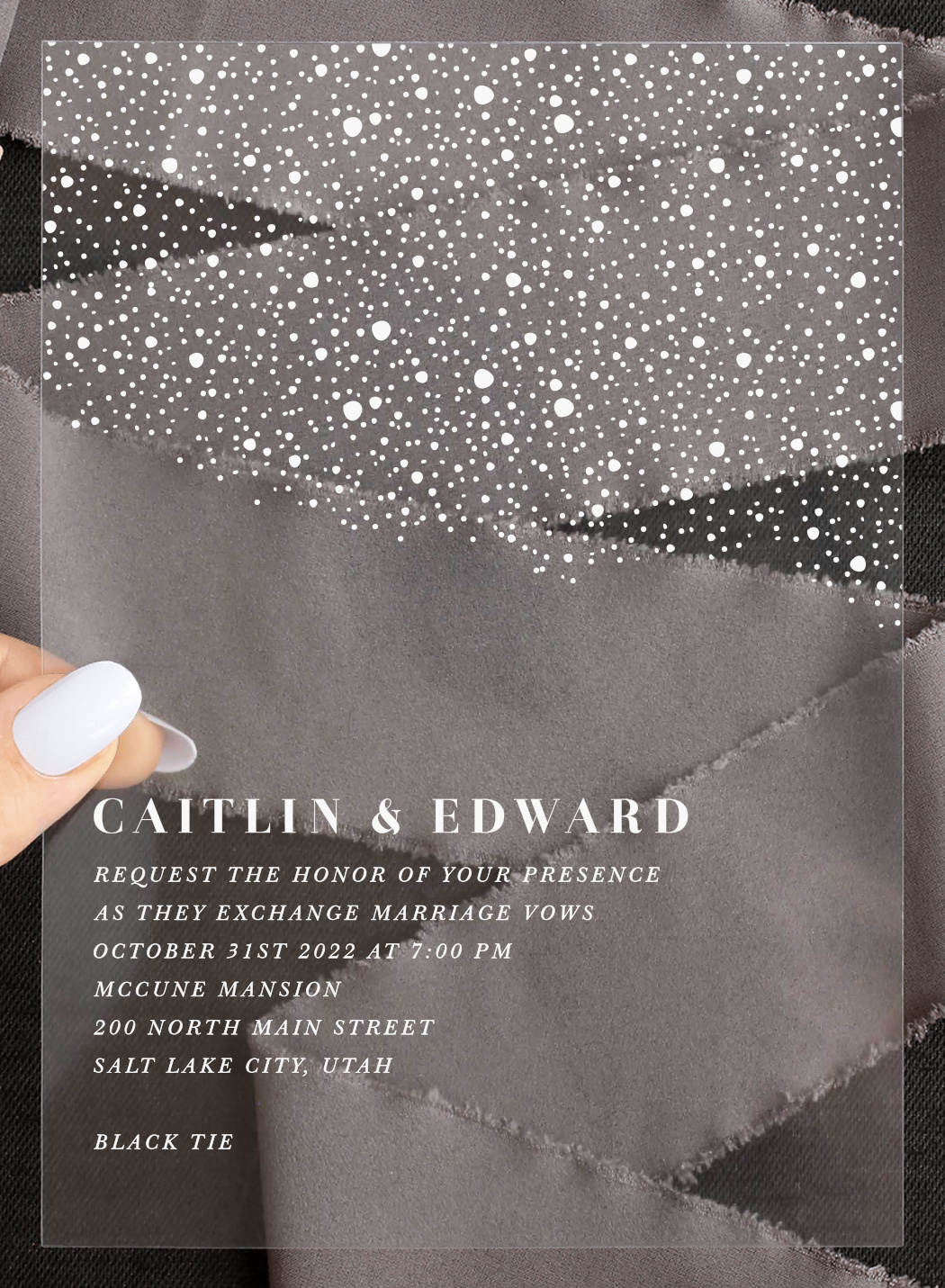 Gothic Halloween Clear Wedding Invitations