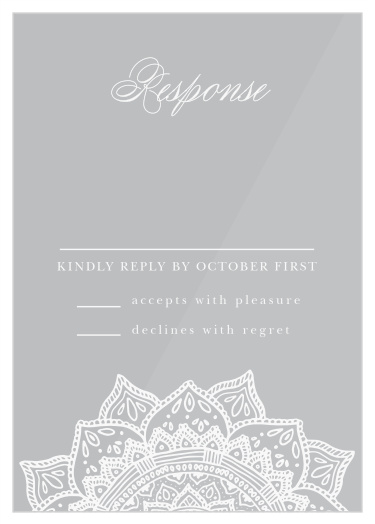Your guests will fall in love with our Indian Mandala Clear Response Cards.