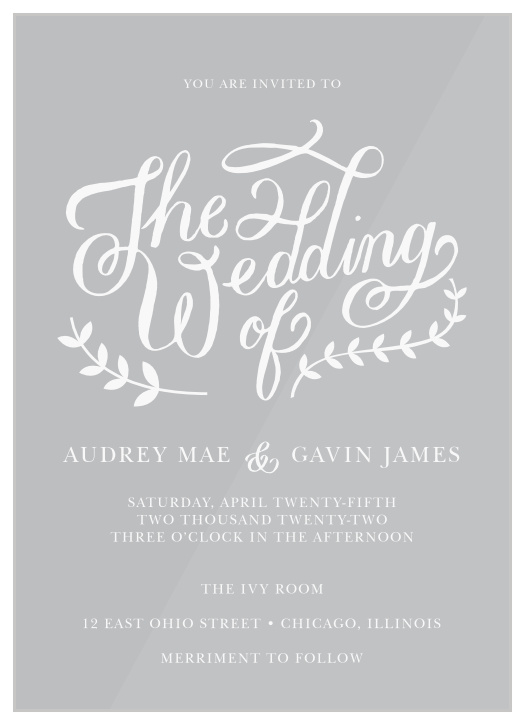Our Lovely Lettering Clear Wedding Invitations are perfect for bringing your loved ones together to attend your ceremony.