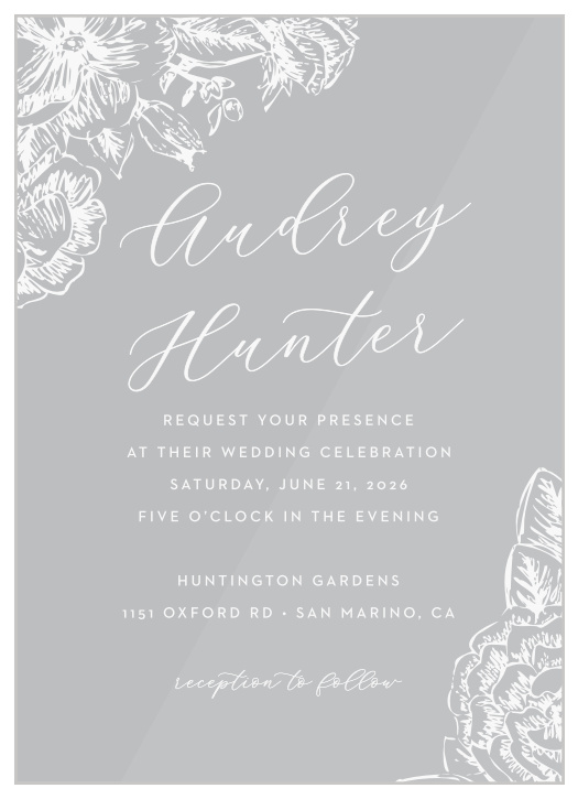 Our Golden Wildflowers Clear Wedding Invitations are the epitome of class and elegance!