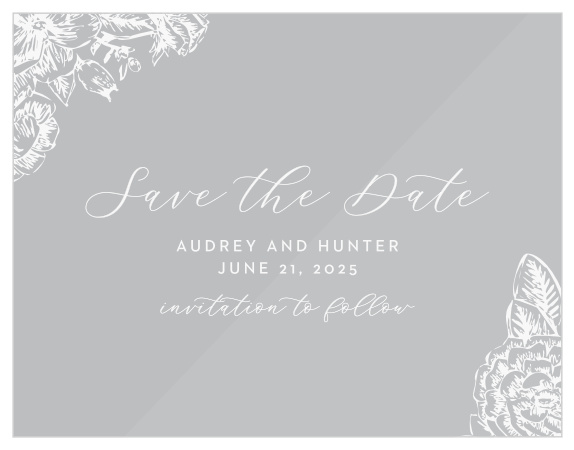 The Golden Wildflowers Clear Save-the-Date Cards are the perfect way to inform your loved ones of your upcoming wedding!