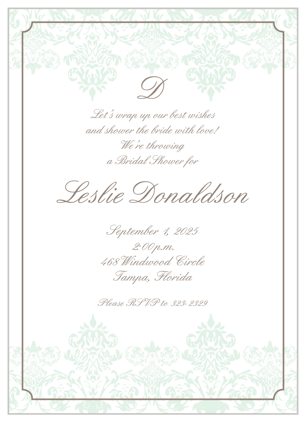 Sophisticated Bride Bridal Shower Invitations by Basic Invite