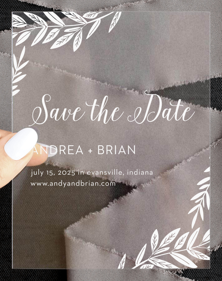 Graceful Garden Clear Save the Date Cards