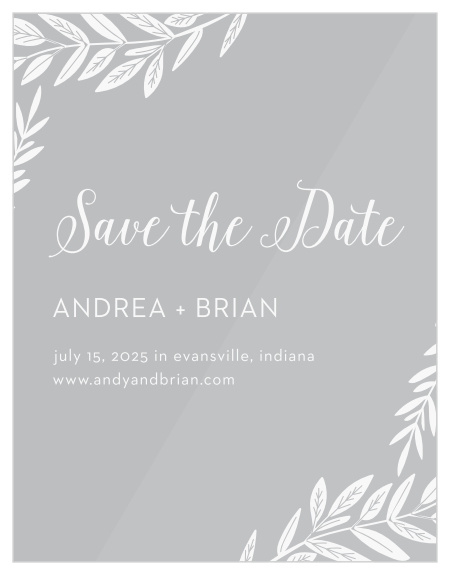 Our Graceful Garden Clear Save-The-Date Cards are the perfect way to make sure your guests all mark their calendars well ahead of your big day!