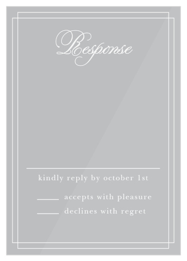 Collect wedding RSVPs with the elegance of the Emily Swash Clear Response Cards.
