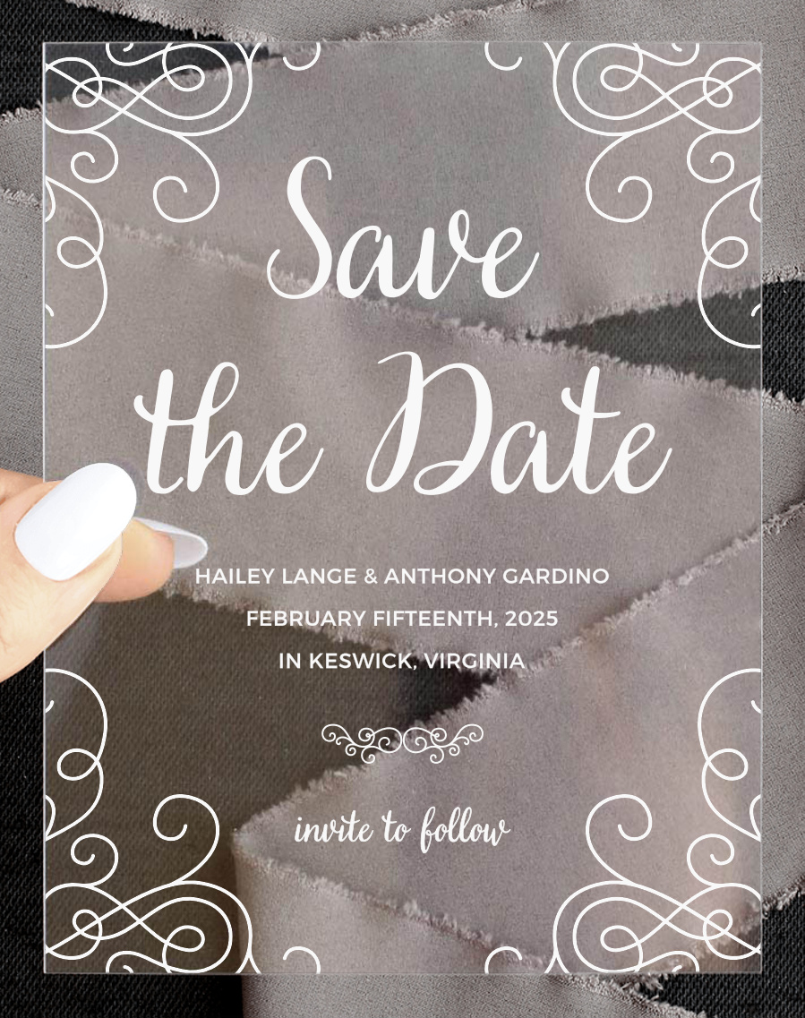 Modern Love Clear Save the Date Cards