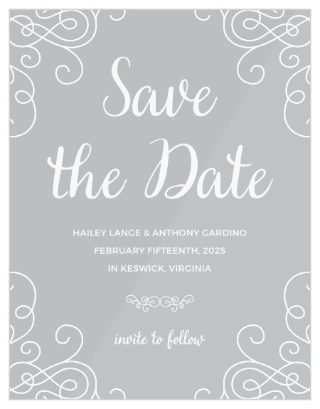 Be sure that your close friends and family mark their calendars for your special day with our Modern Love Clear Save-the-Date Cards.