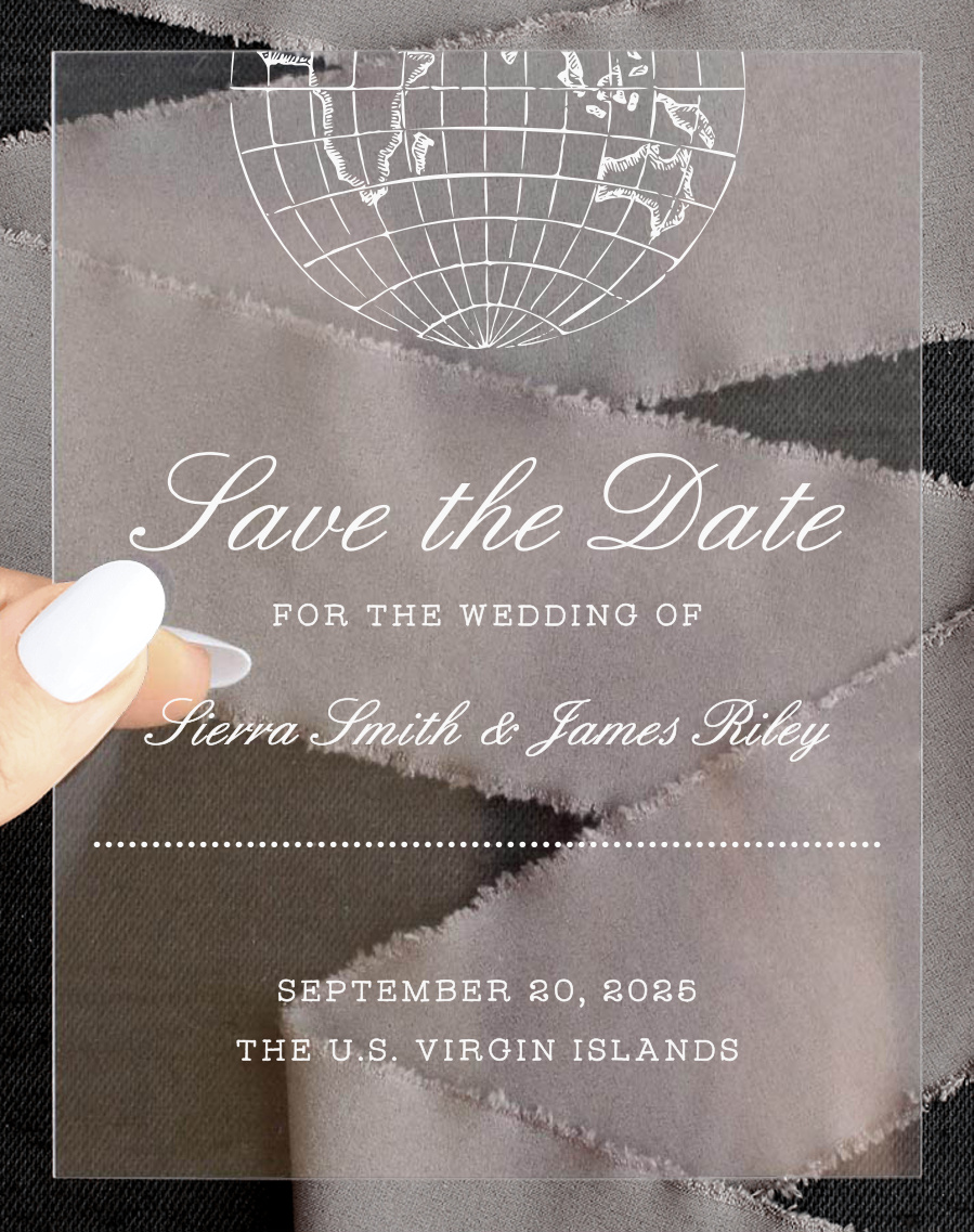 Bon Voyage Clear Save the Date Cards