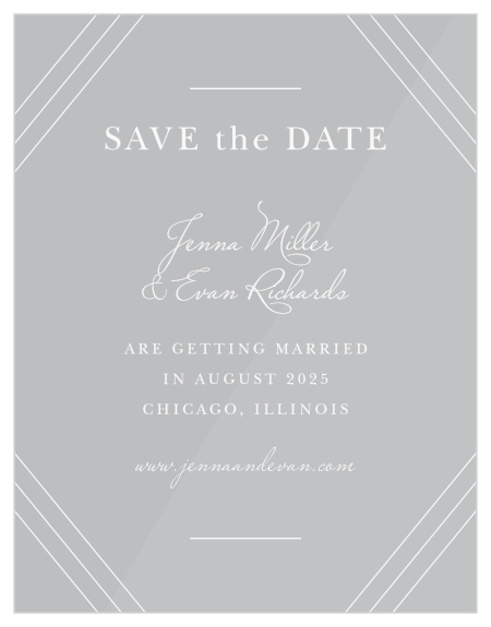 Ensure that your most cherished loved ones mark their calendars well in advance with our Indigo Infatuation Clear Save-the-Date Cards.