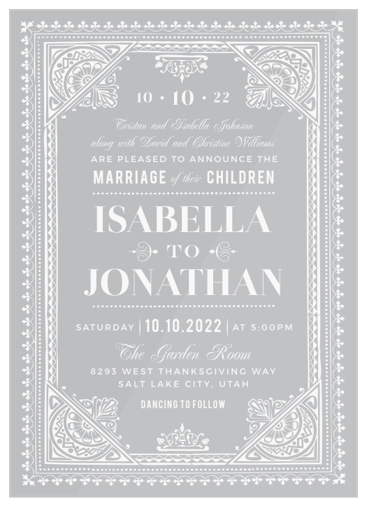 DIY Translucent Wedding Invitation with Vintage Charm