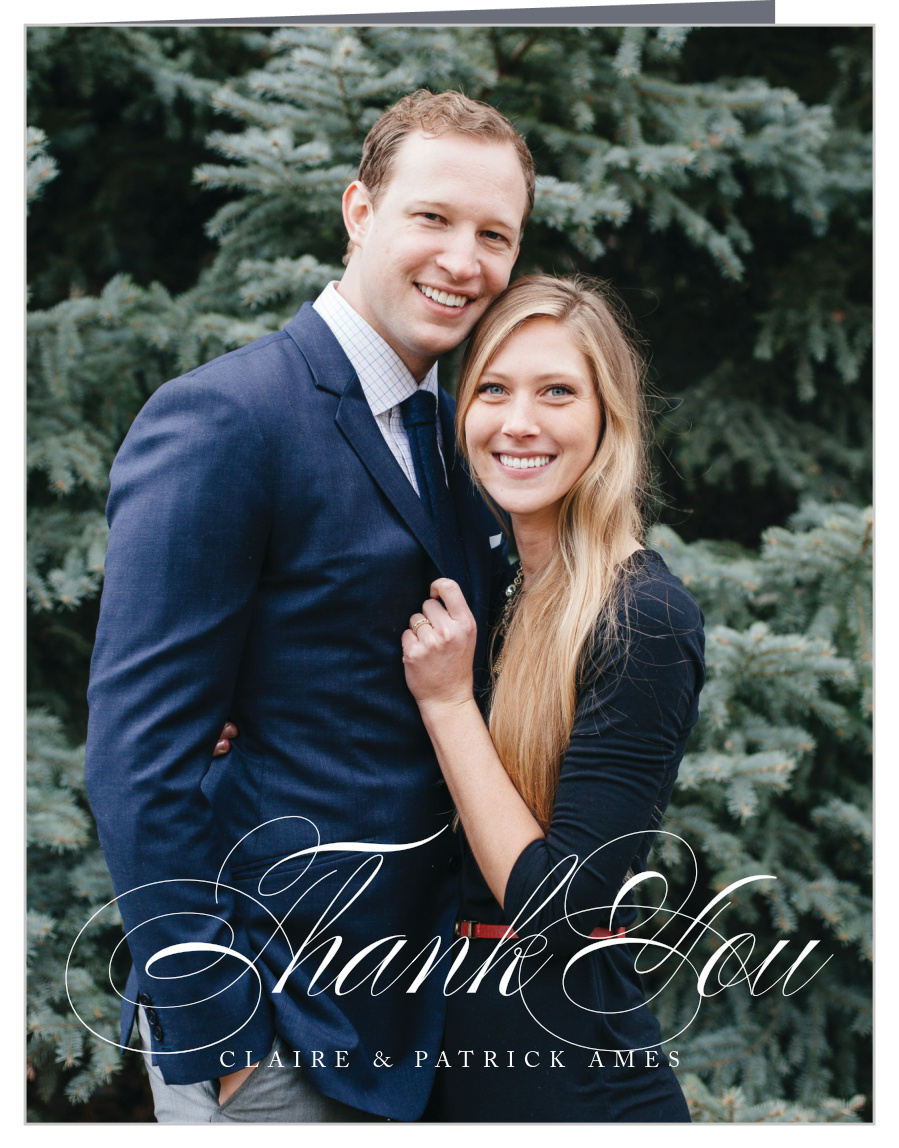 Formal Velveteen Wedding Thank You Cards