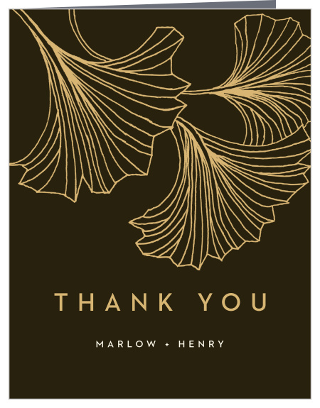 Thank all of your guests for attending your special day with our Ginkgo Leaves Wedding Thank You Cards!