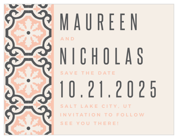Announce your wedding in style with our Moroccan Medley Save the Date Magnets.