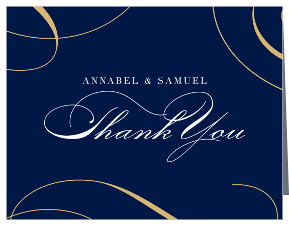 Let your guests know how much you appreciated their support on your special day with our Twirling Ribbons Wedding Thank You Cards!