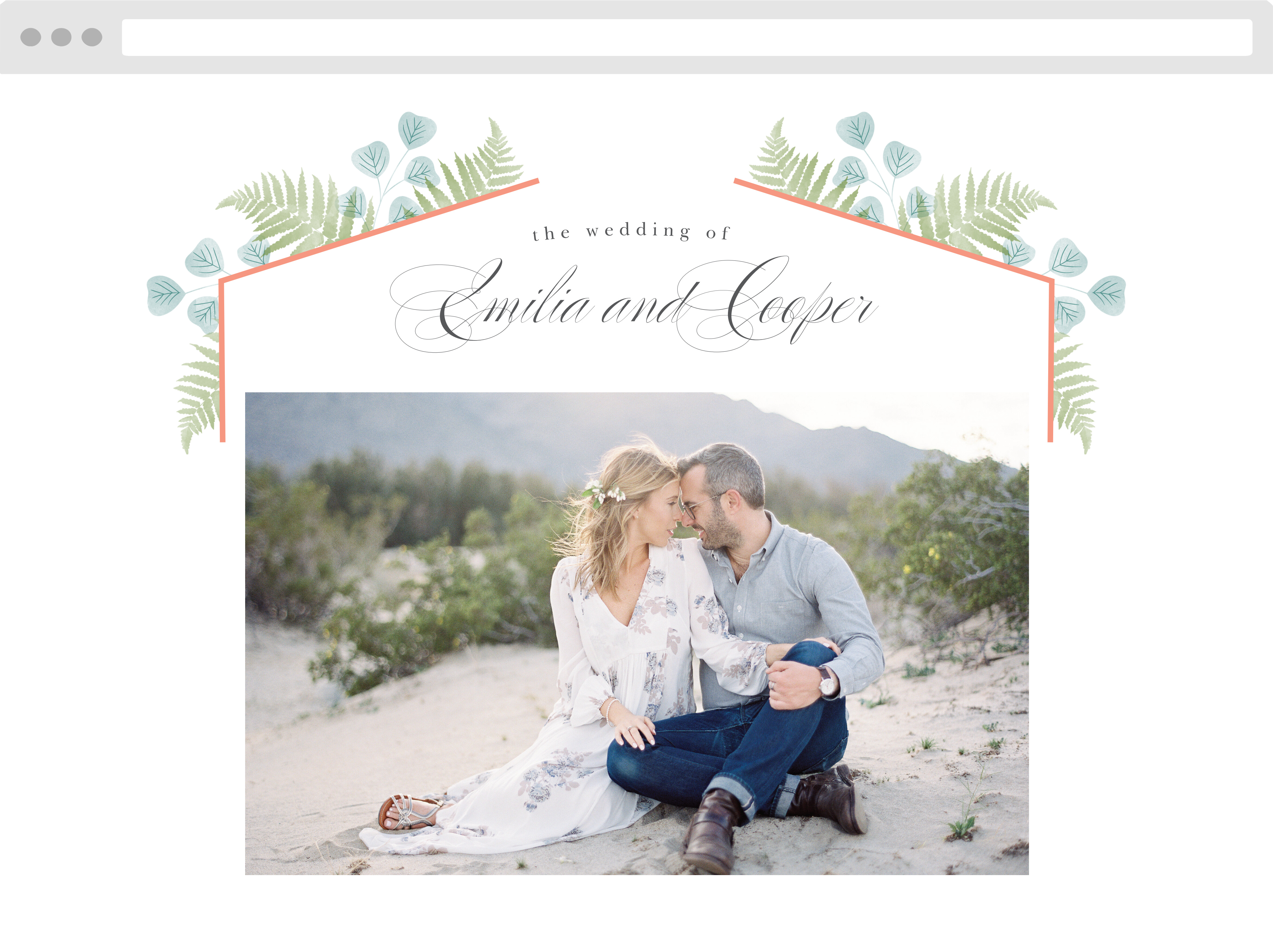 Angled Foliage Wedding Website