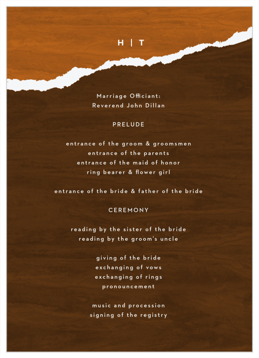 Our Painted Collage Wedding Programs utilize the same gorgeous design and color scheme as several other cards in the Painted Collage wedding suite.