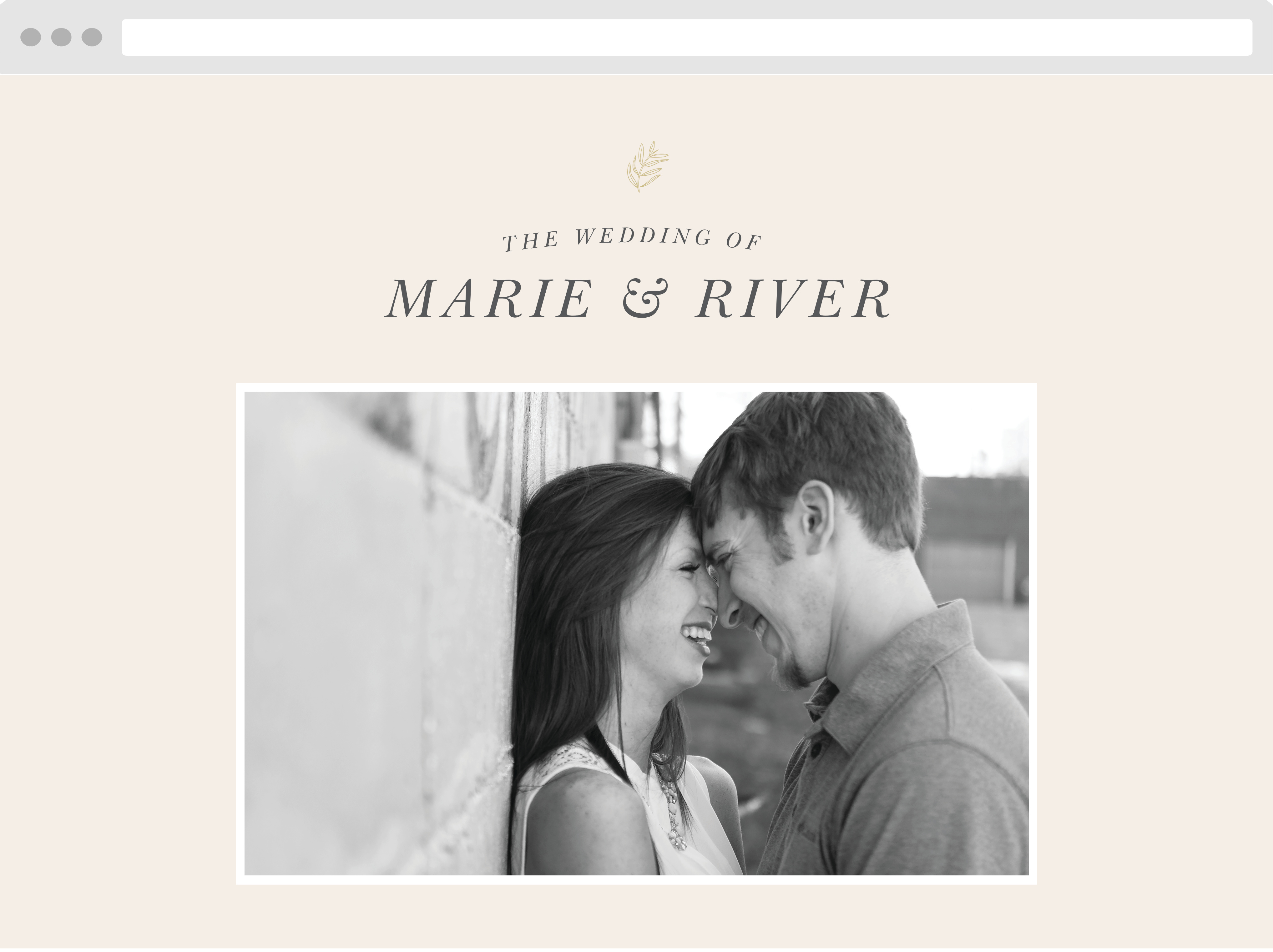 Centered Foliage Wedding Website