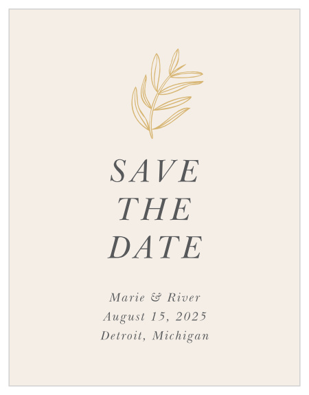 Be sure that your family and friends mark their calendars for your special day with our Centered Foliage Save the Date Cards.