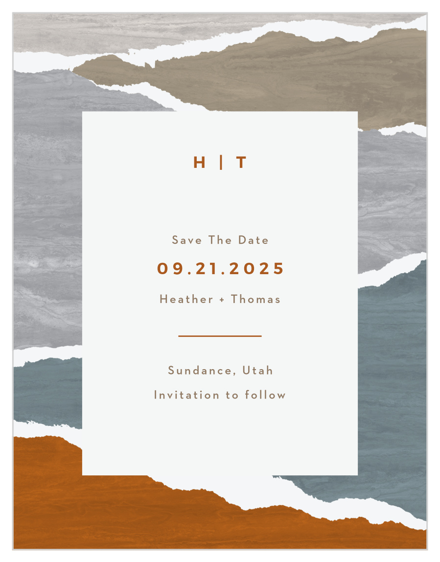 Painted Collage Save the Date Cards
