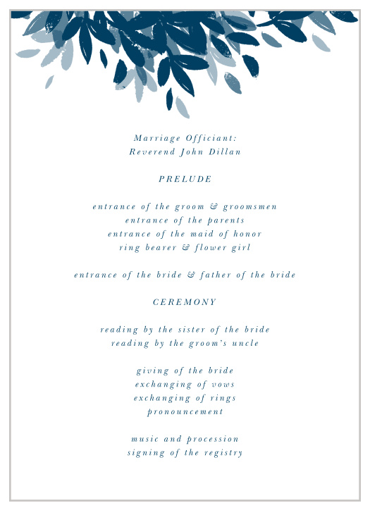 Our Textured Leaves Wedding Programs are the perfect mix of botanical and elegant, made to fit any color scheme! 