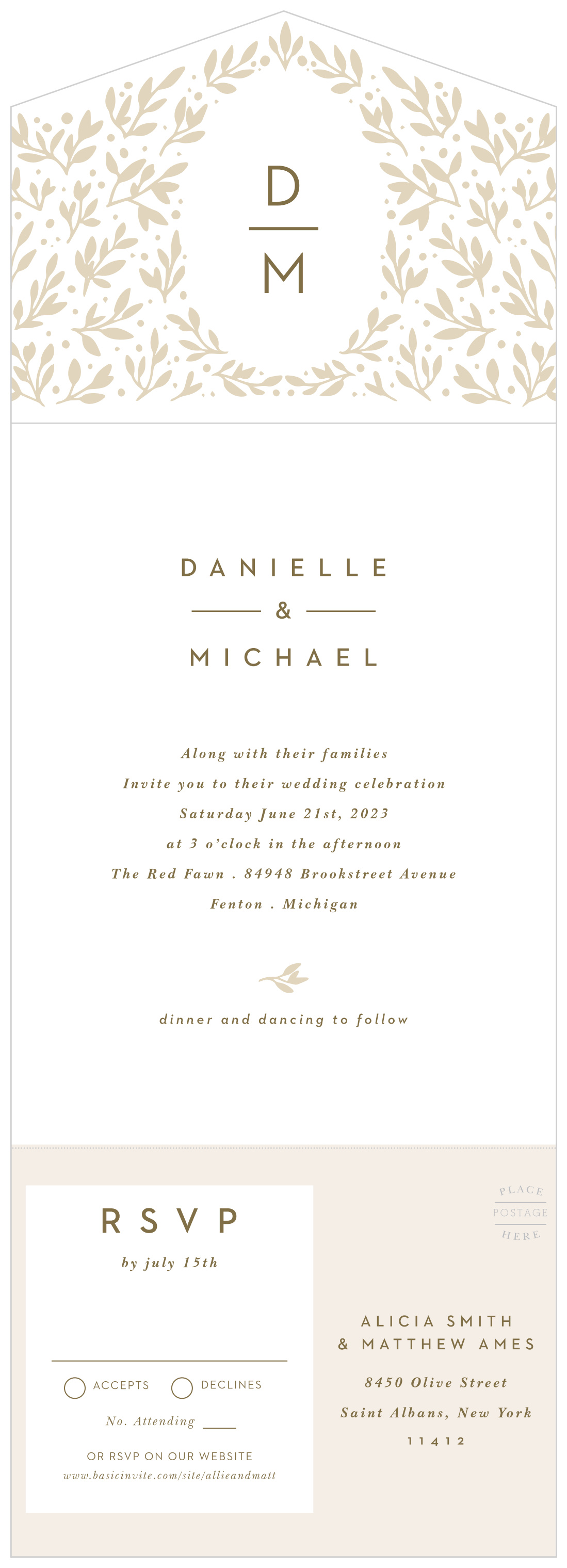 Garden of Greenery Seal & Send Wedding Invitations