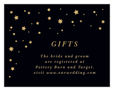 Our Shining Bright Registry Cards inform family and friends where you would like your wedding gifts from.