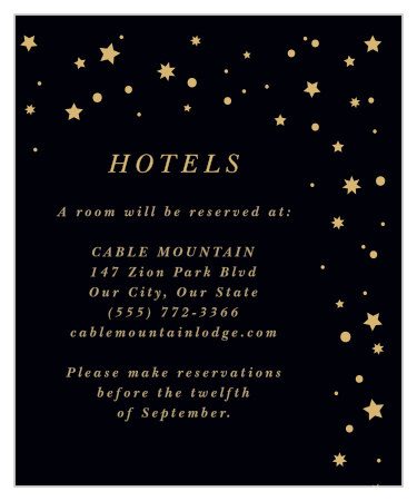 Let out-of-town family and friends know the best place to stay with our Shining Bright Accommodation Cards.