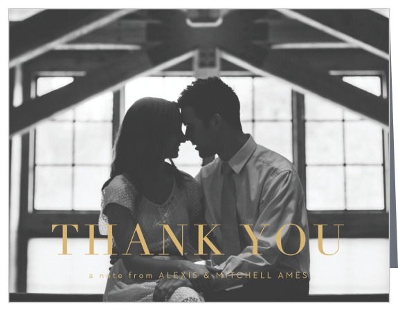 The presence and support of your family and friends on your special day meant a lot to them, show them your appreciation with our Gilded Dots Wedding Thank You Cards.