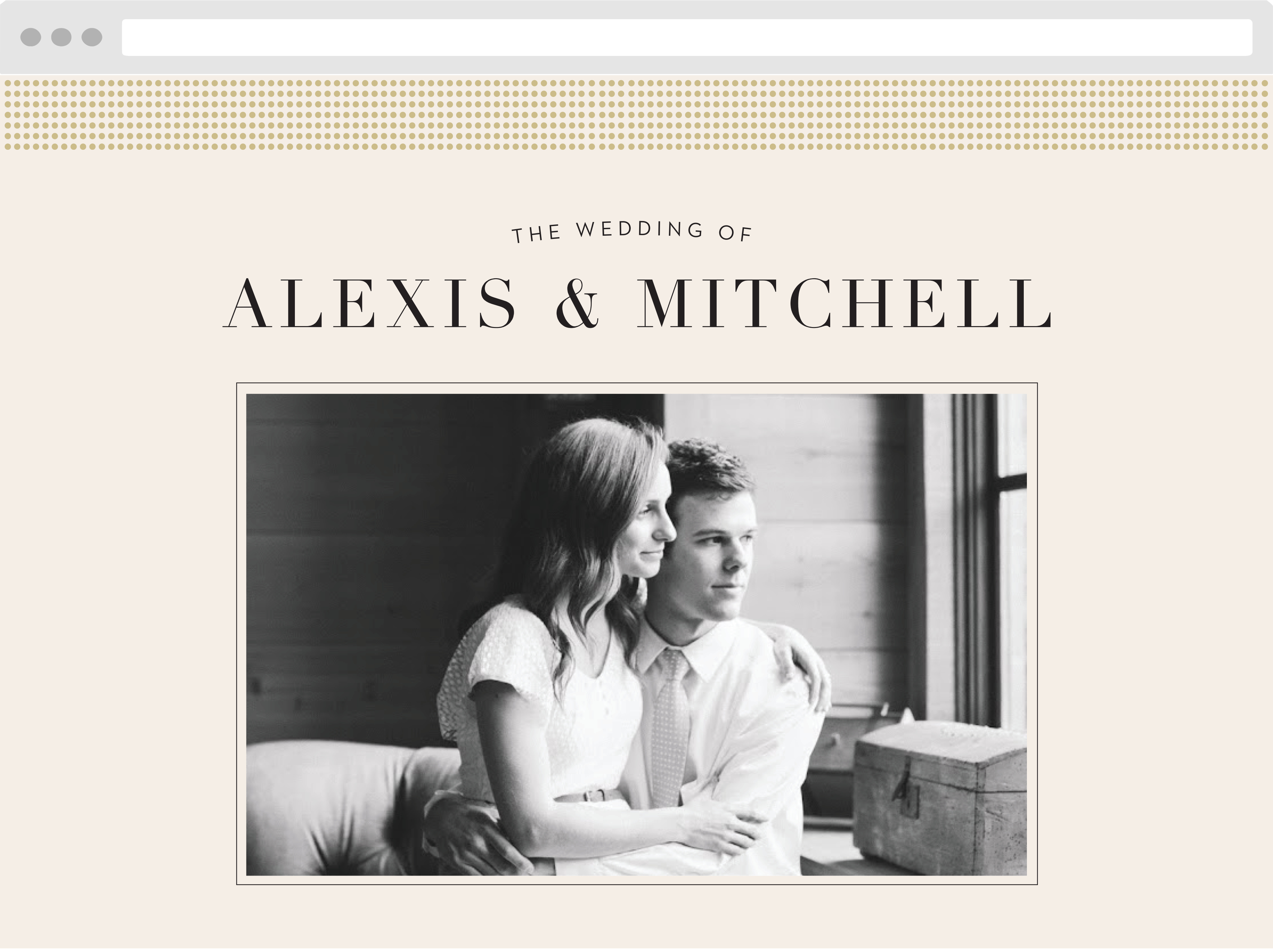 Gilded Dots Wedding Website