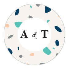 Finish off all of your outgoing envelopes with our Grand Terrazo Wedding Stickers!