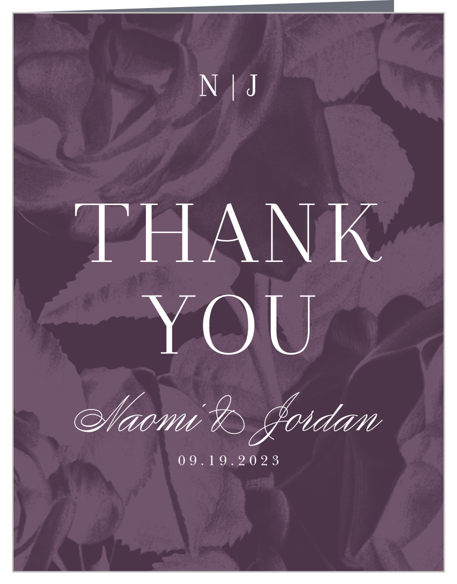 Floral Overlay Wedding Thank You Cards
