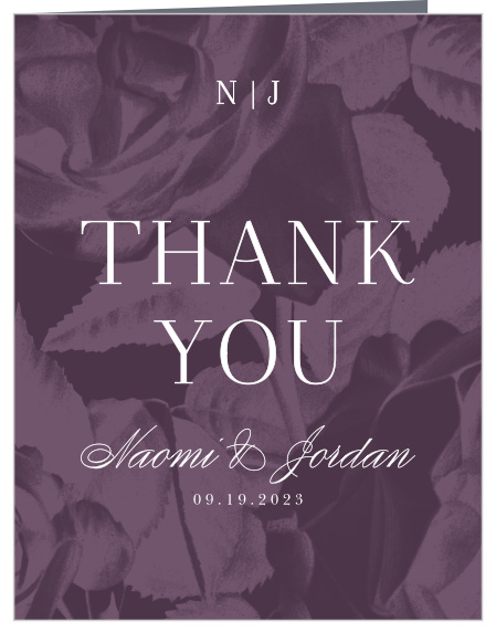 The presence and support of your family and friends on your special day meant a lot to you, show them your appreciation with our Floral Overlay Wedding Thank You Cards.