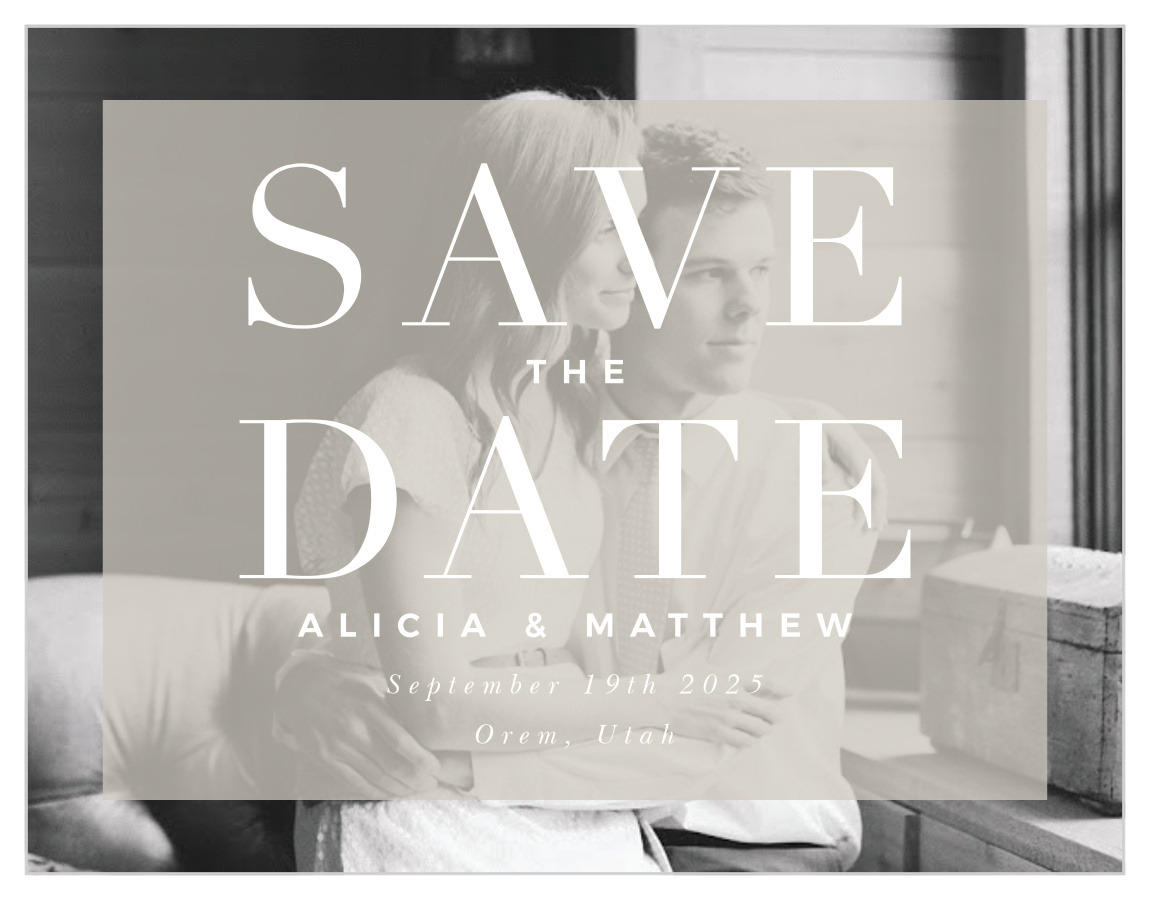 Modern Inlay Save the Date Cards