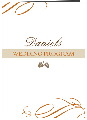 Our Elegant Fall Scrolls wedding program is a perfect match to the rest of the Elegant Fall Scrolls wedding suite.