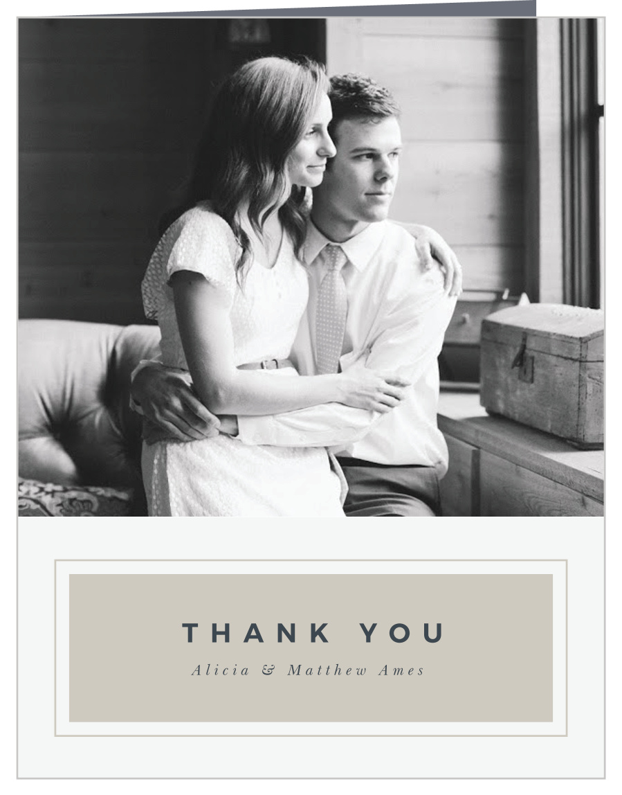 Modern Inlay Wedding Thank You Cards