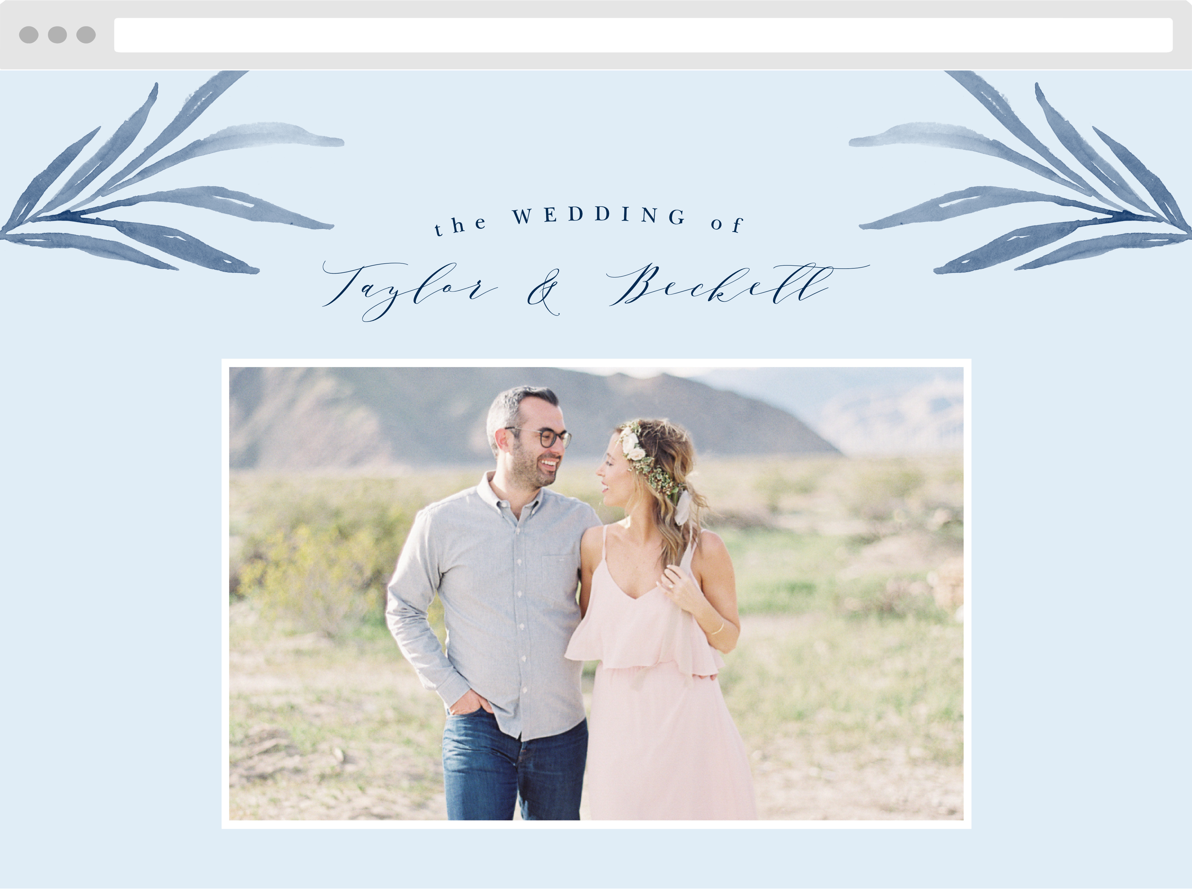 Serenity Leaves Wedding Website