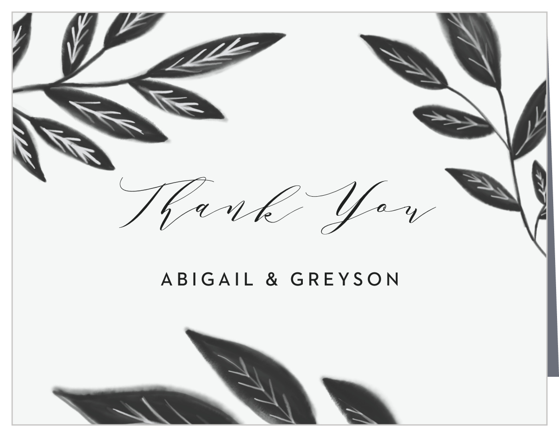 Watercolor Leaves Wedding Thank You Cards